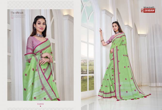 Sangam Aliaa Fancy Design Linen Festive Wear Embroidery Latest Saree Collection